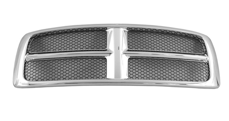 Chrome Grille Surround with Black Honeycomb Inserts 02-05 Ram